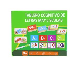 Letras mayúsculas de madera para trazar con tablero cognitivo infantil
