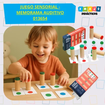Memorama de sonidos 013654 de madera con tres sonidos distintos para discriminación auditiva