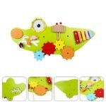 Panel sensorial de pared de madera 514042 con engranes y xilófono infantil
