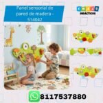 Panel sensorial de pared de madera 514042 con engranes y xilófono infantil