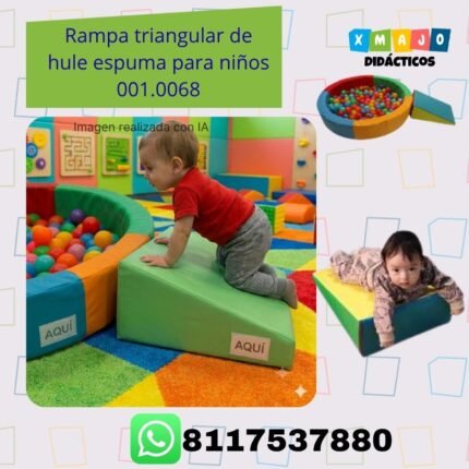 Rampa triangular de hule espuma para niños 001.0068 de 40 x 40 cm