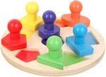 Rompecabezas de figuras geométricas de madera 013574 con piezas de colores