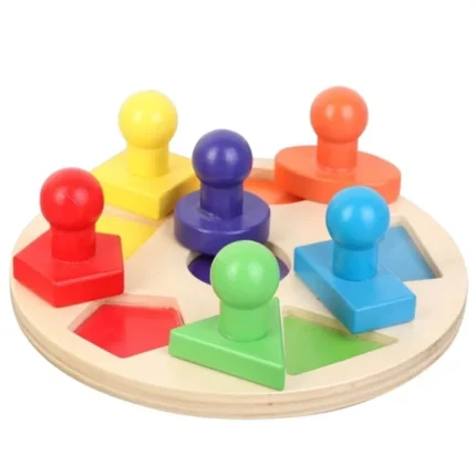 Rompecabezas de figuras geométricas de madera 013574 con piezas de colores