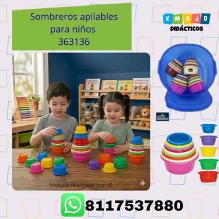Sombreros apilables para niños 363136 de plástico para clasificación y seriación