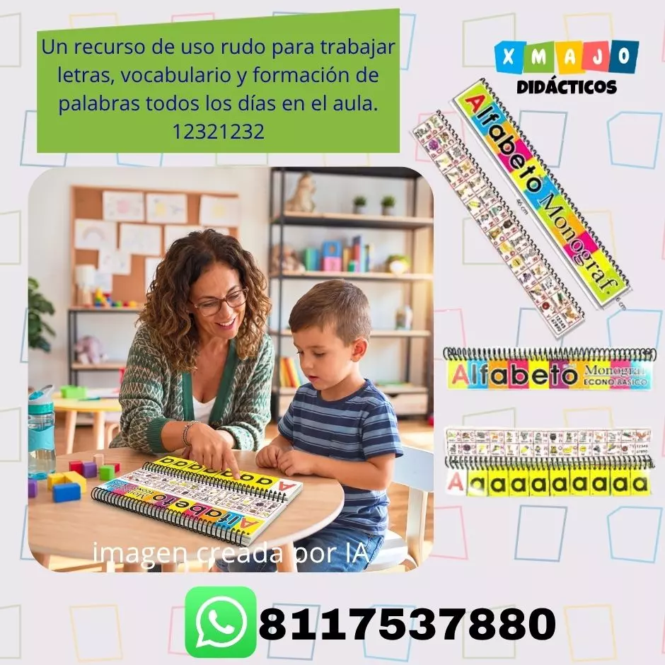 Alfabeto móvil reforzado 12321232 Alfabeto móvil reforzado 12321232 engargolado de uso rudo para lectoescritura