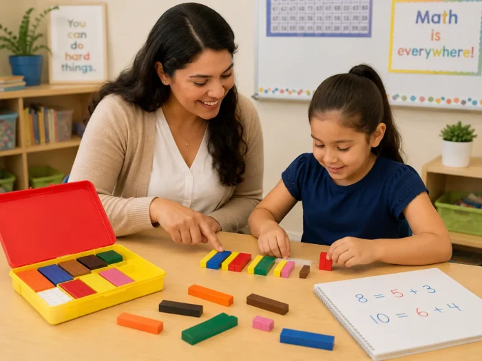 Regletas matemáticas para niños 843184 de plástico en estuche organizador